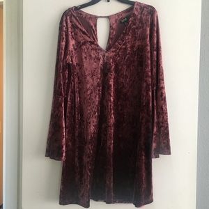 Crushed velvet dress - mauve